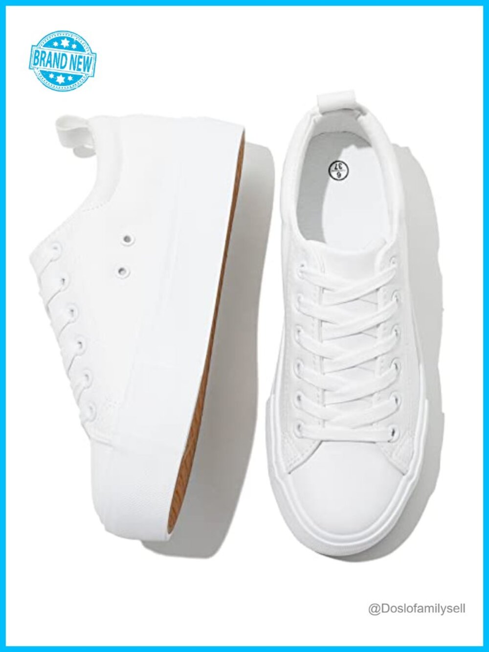 SERNIAL Womens Platform Sneakers PU Leather Water Resistant Slip Resistant